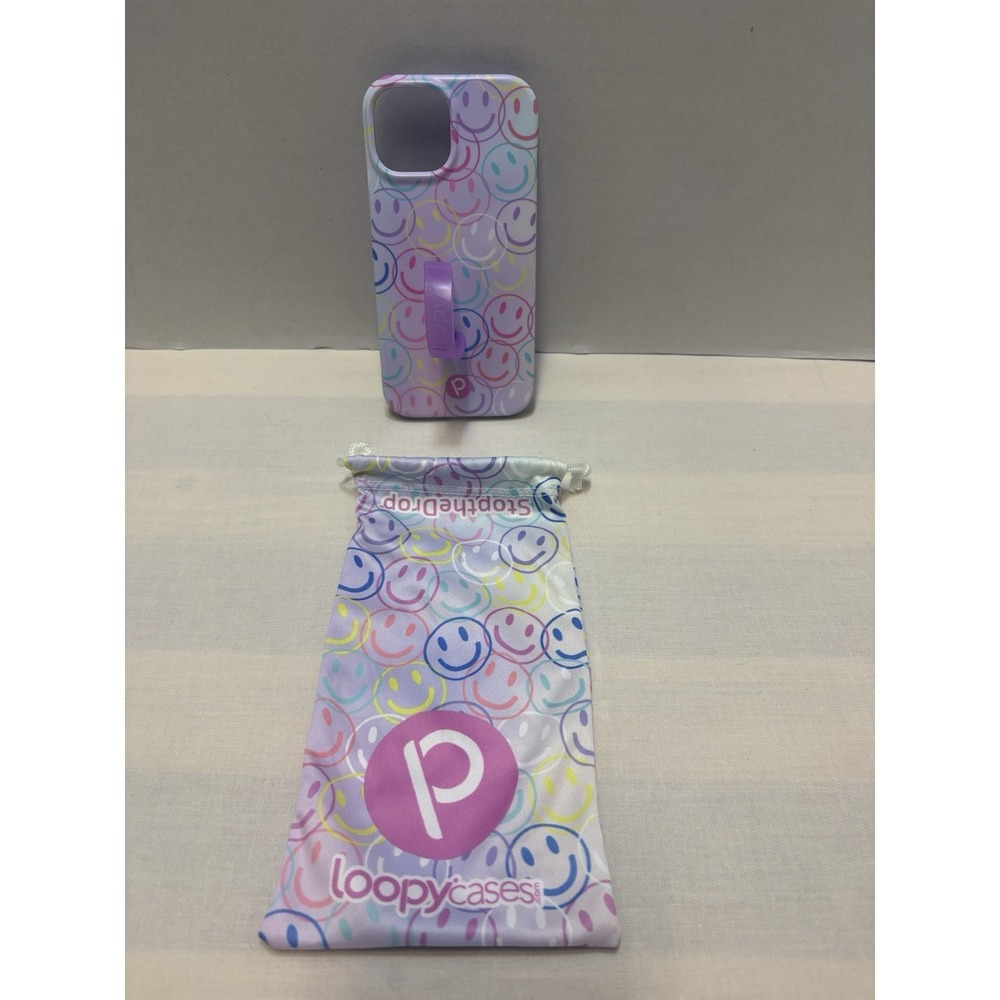 Loopy Phone Case For iPhone Righty (6.1" Screen - Regular) Smiley Face W/ Bag